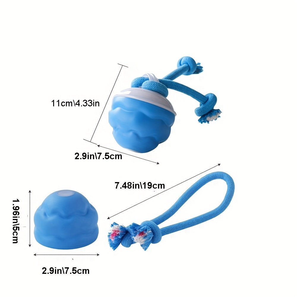 Interactive Dog Ball Toy - Sma Self-Moving Chase Buddy with Ropes, USB Rechargeable & 3 Play Modes for Boredom Relief