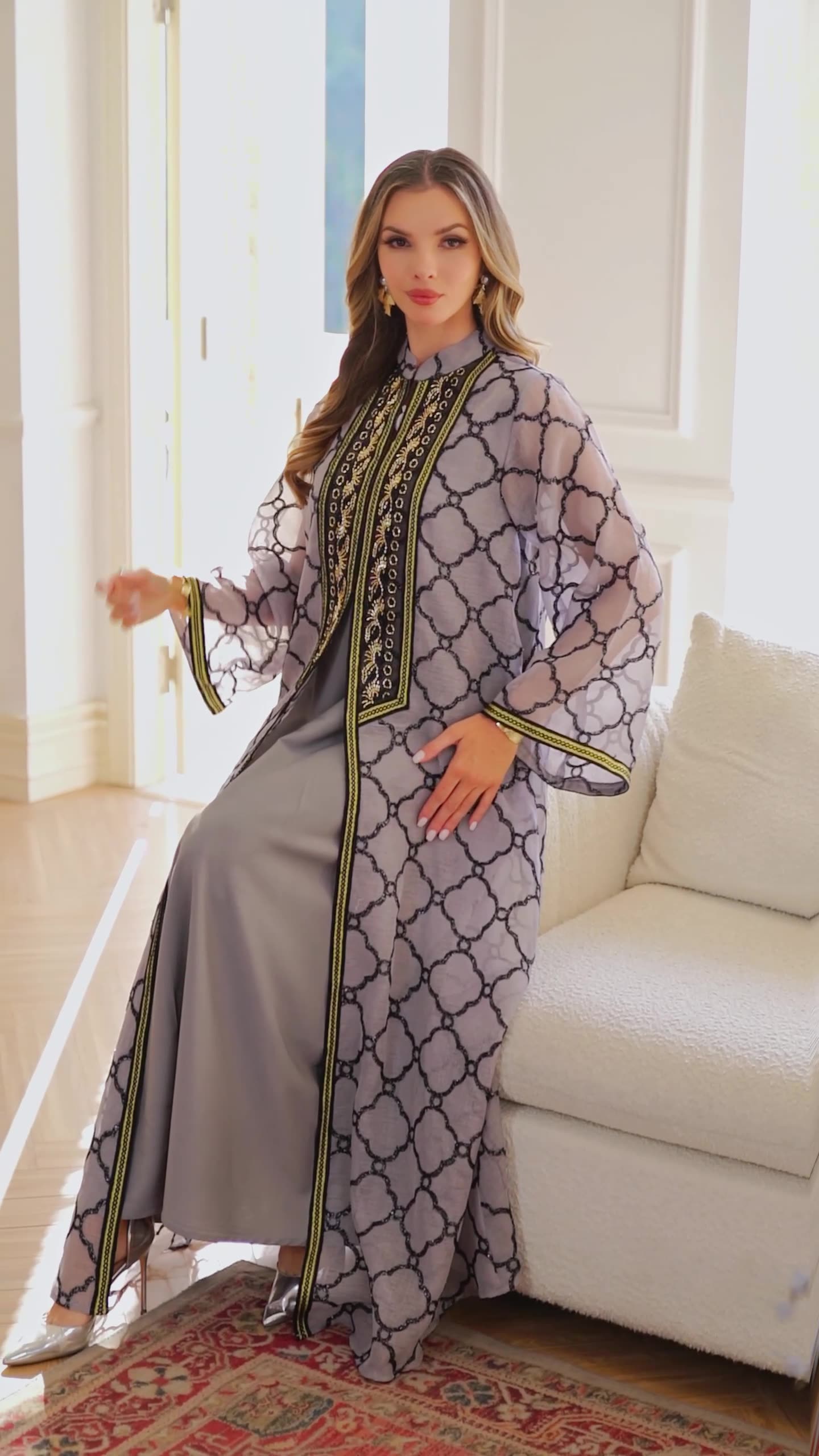 Ms. abaya elegant dress embroidered robe