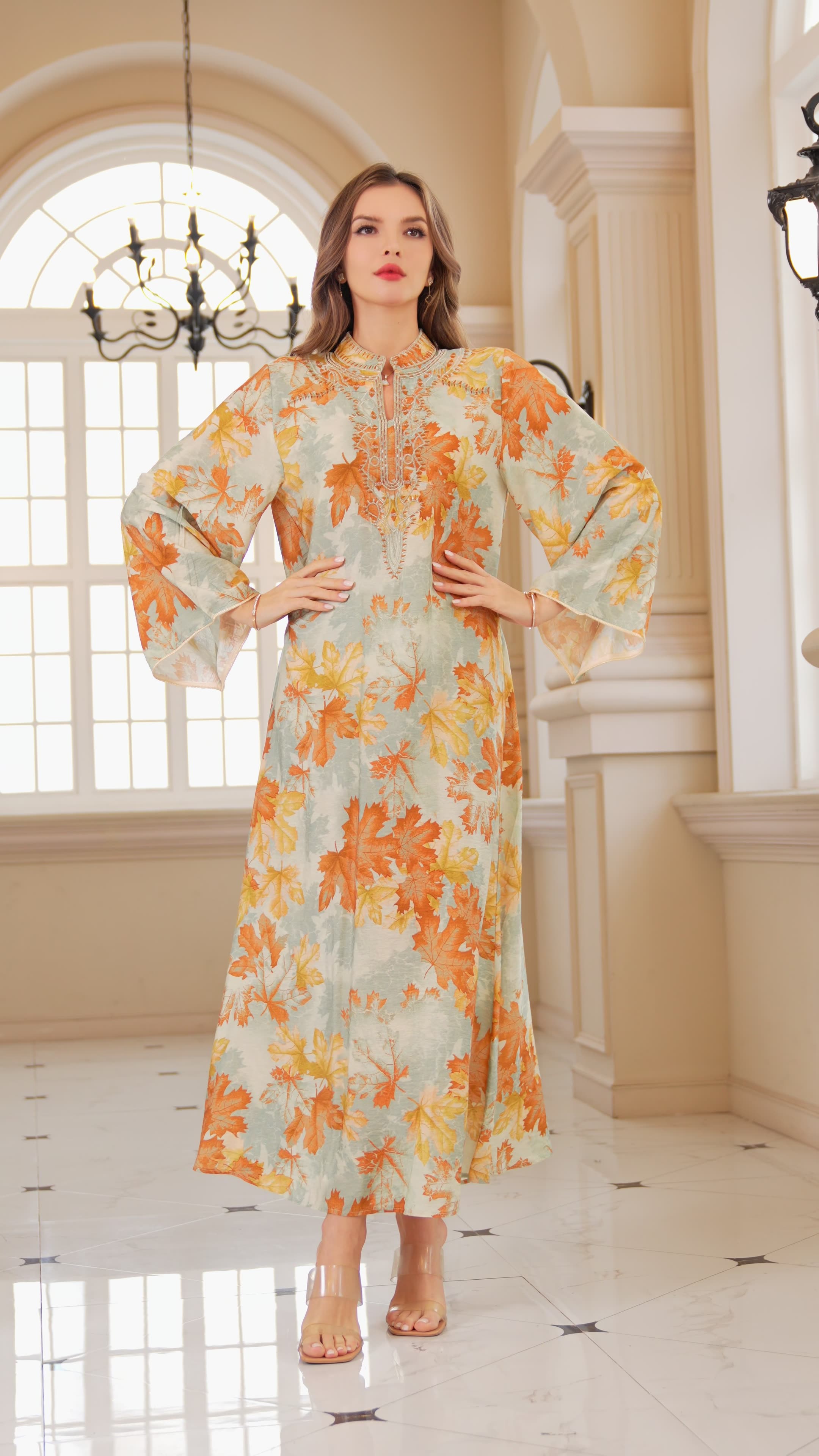 Abaya summer long printed dress