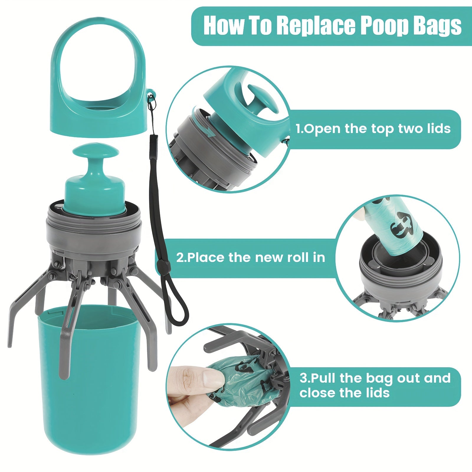 No-Touch Six-Claw Pet Waste Grabber - Sanitary & Lightweight Poop Scooper for Walks