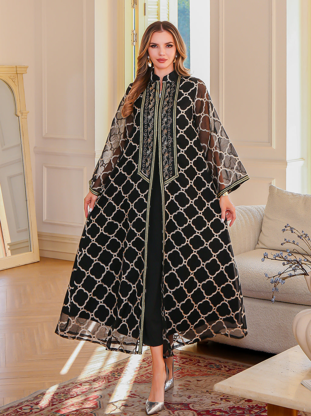 Ms. abaya elegant dress embroidered robe