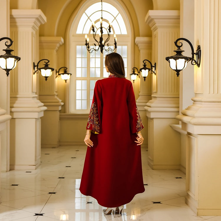 Abaya embroidered summer robe dress printed long skirt