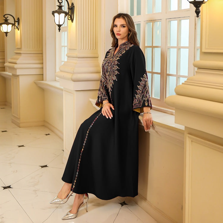 Abaya embroidered summer robe dress printed long skirt