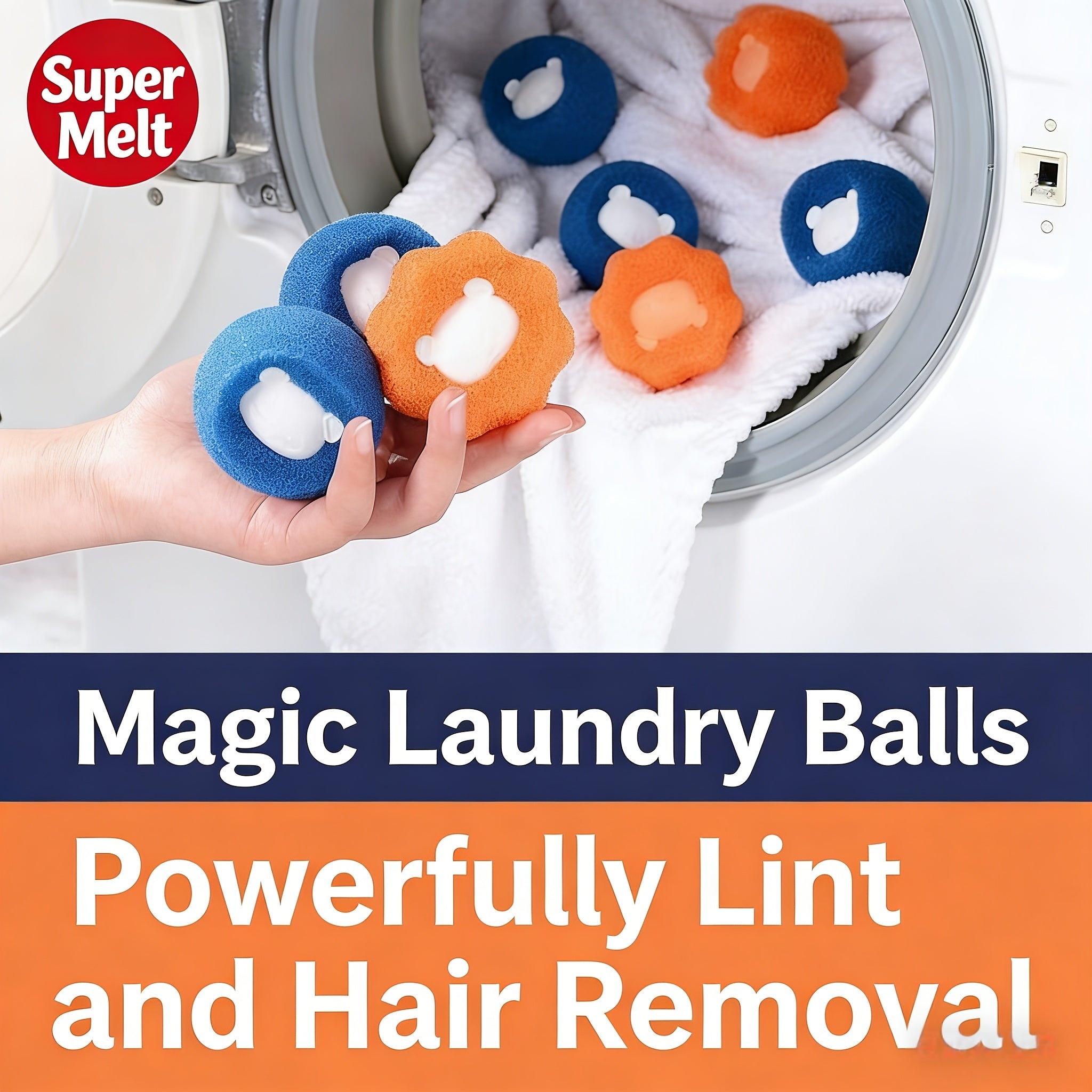Brand Name] Reusable Pet Hair Remover for Laundry - 3/6 Pack Magic Laundry Balls, Anti-Winding Lint Catcher for Washing Machine