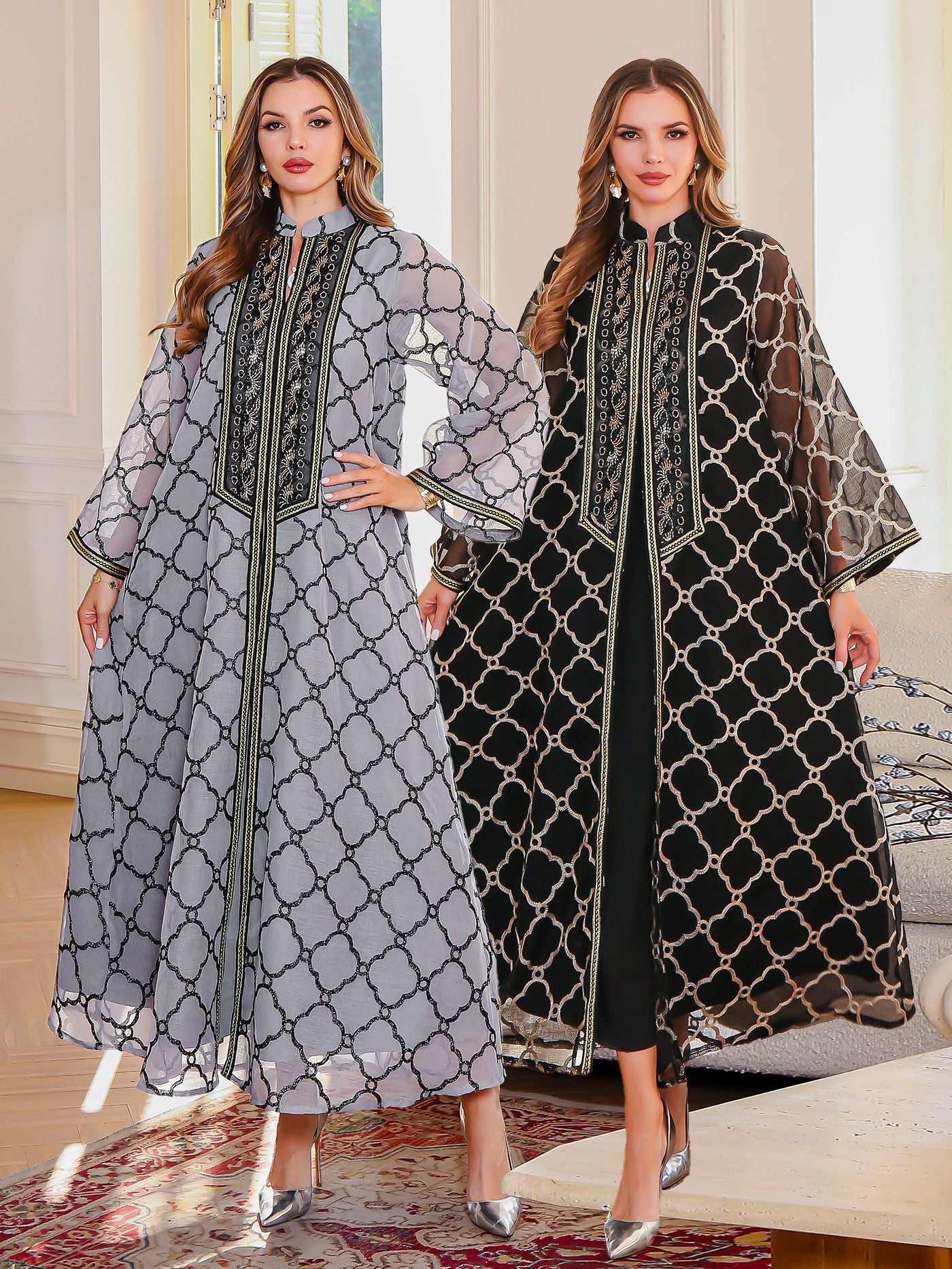 Ms. abaya elegant dress embroidered robe