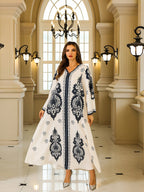 Dubai Turkish abaya with rhinestone embellishment