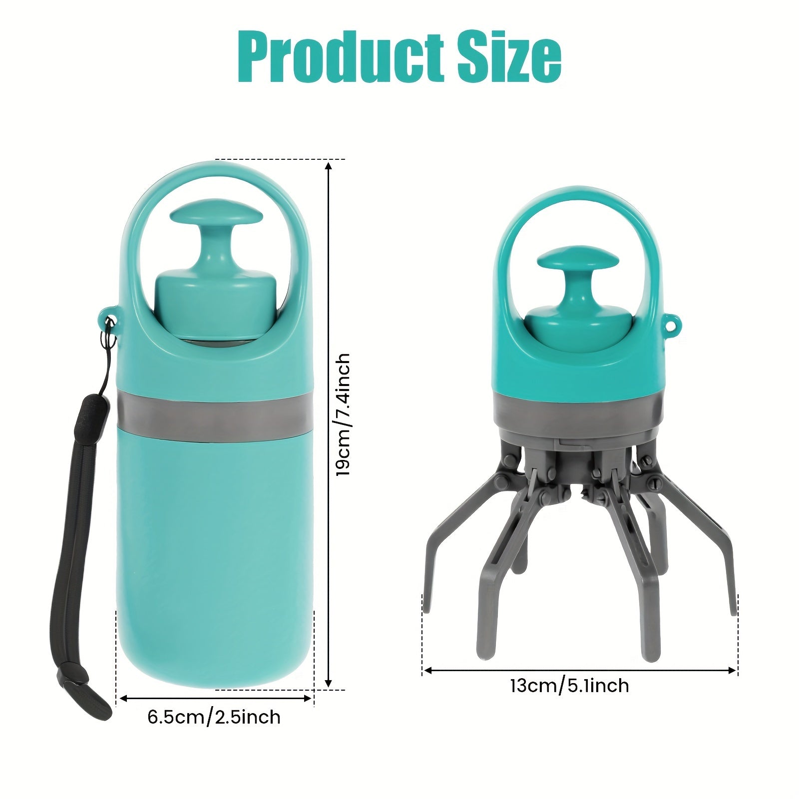 No-Touch Six-Claw Pet Waste Grabber - Sanitary & Lightweight Poop Scooper for Walks