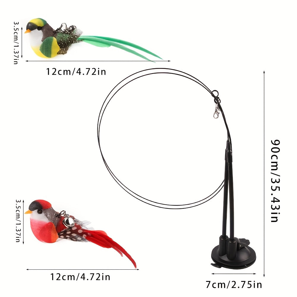 Self-Play Suction Cup Cat Toy | Interactive Simulation Bird to Keep Indoor Cats Active
