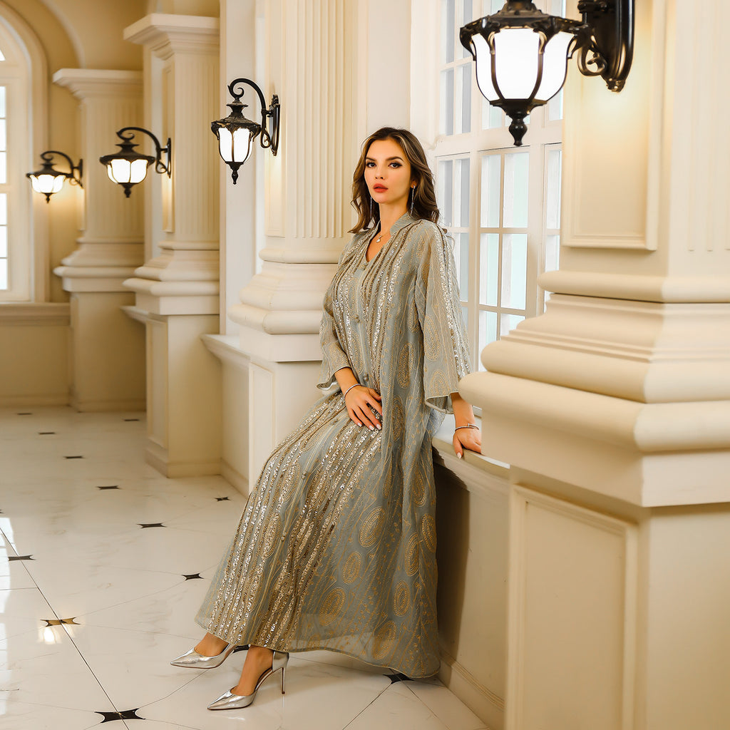 Muslim women's abaya with sequins