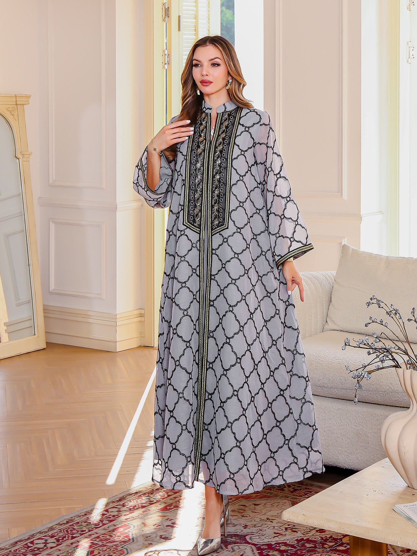 Ms. abaya elegant dress embroidered robe