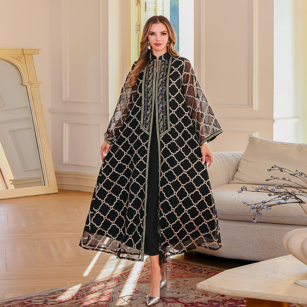 Ms. abaya elegant dress embroidered robe