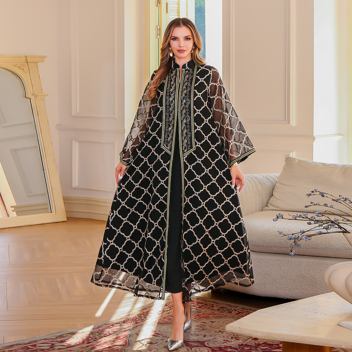 Ms. abaya elegant dress embroidered robe