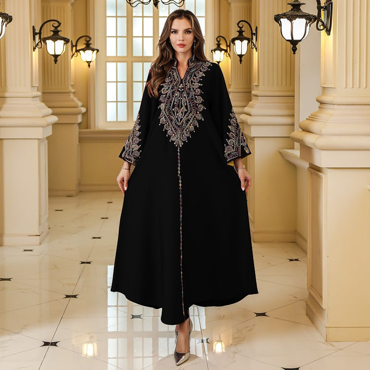 Abaya embroidered summer robe dress printed long skirt