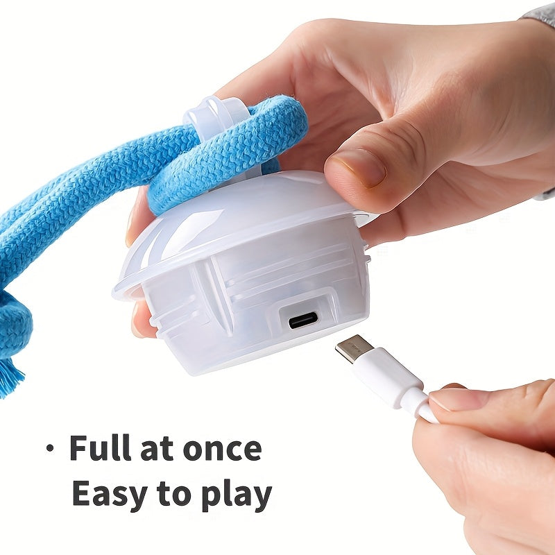 Interactive Dog Ball Toy - Sma Self-Moving Chase Buddy with Ropes, USB Rechargeable & 3 Play Modes for Boredom Relief