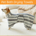 Dog Bathrobe Soft Super Absorbent Pet Drying Towel - Full Wrap Thickened Grooming Robe for Dogs & Cats, Quick Dry Towel for Teddy, Golden Retriever and More