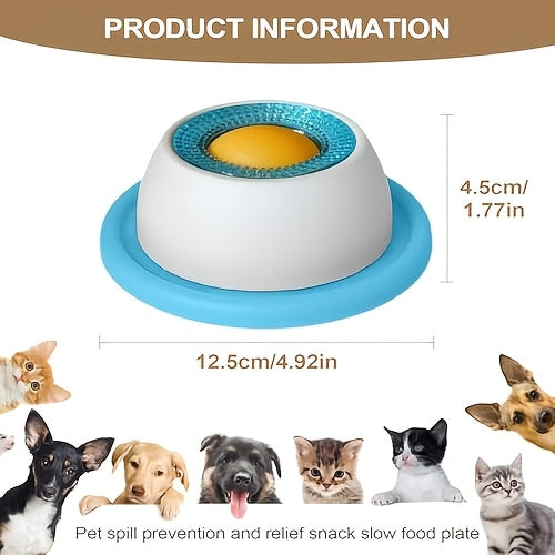 Anti-Tip Slow Feeder Cat Toy - Durable Chew-Resistant Puzzle Toy for Boredom Relief, Interactive Cat Lick Mat & Self-Play Pet Supplies