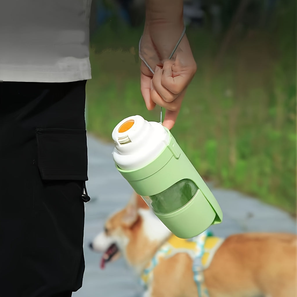 Foldable Portable Pet Travel Bottle: All-in-One Water & Food Dispenser. Durable, Leak-Proof, and Easy to Clean. The Perfect Hydration Choice for Dogs and Cats on the Go.