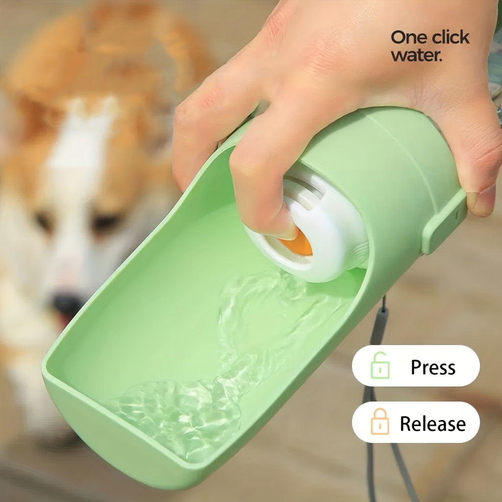 Foldable Portable Pet Travel Bottle: All-in-One Water & Food Dispenser. Durable, Leak-Proof, and Easy to Clean. The Perfect Hydration Choice for Dogs and Cats on the Go.