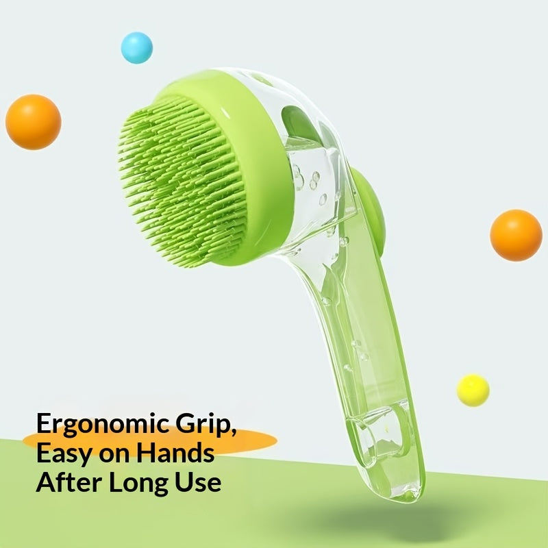 2-in-1 Pet Shampoo Dispenser & Bath Brush, Soft Silicone Bristle Scrubber for Deep Cleaning and Massage.