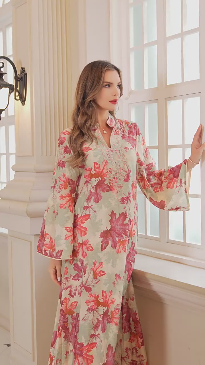 Abaya summer long printed dress