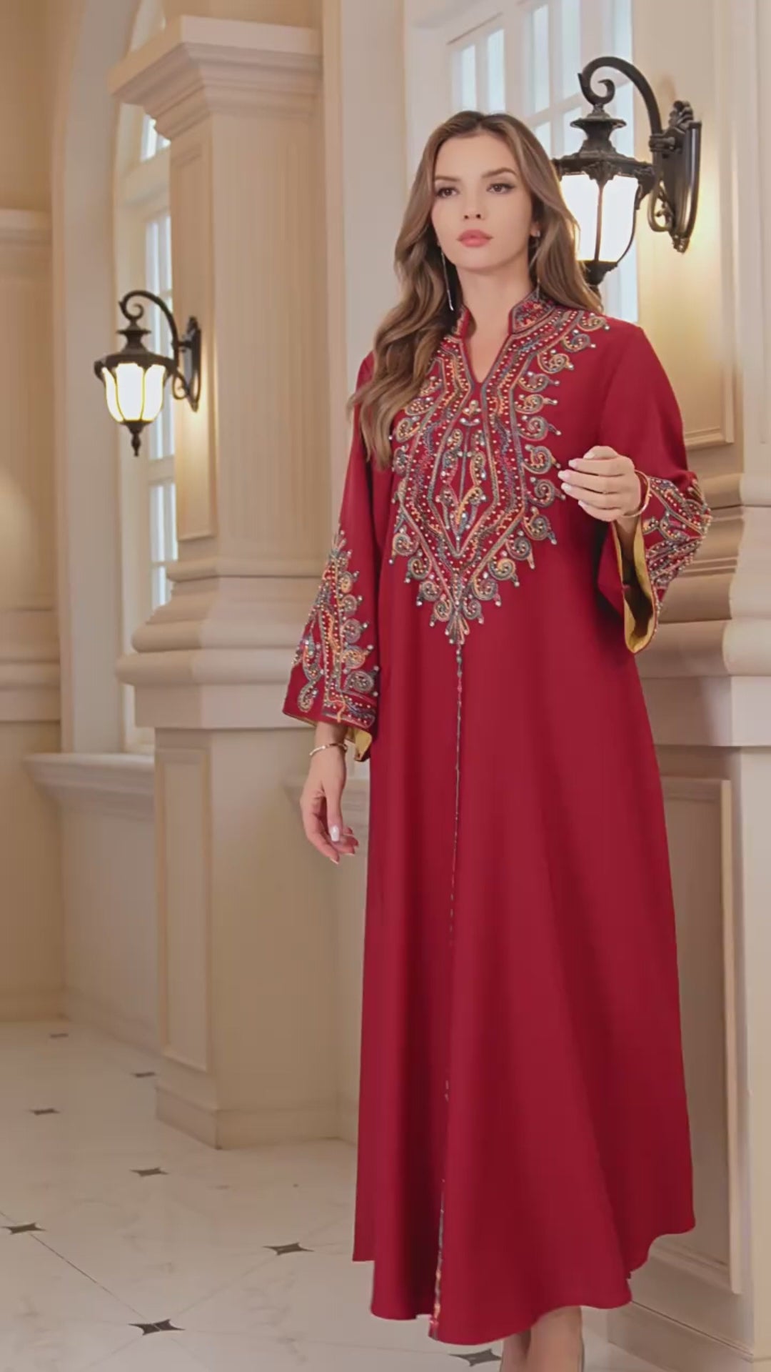 Abaya embroidered summer robe dress printed long skirt