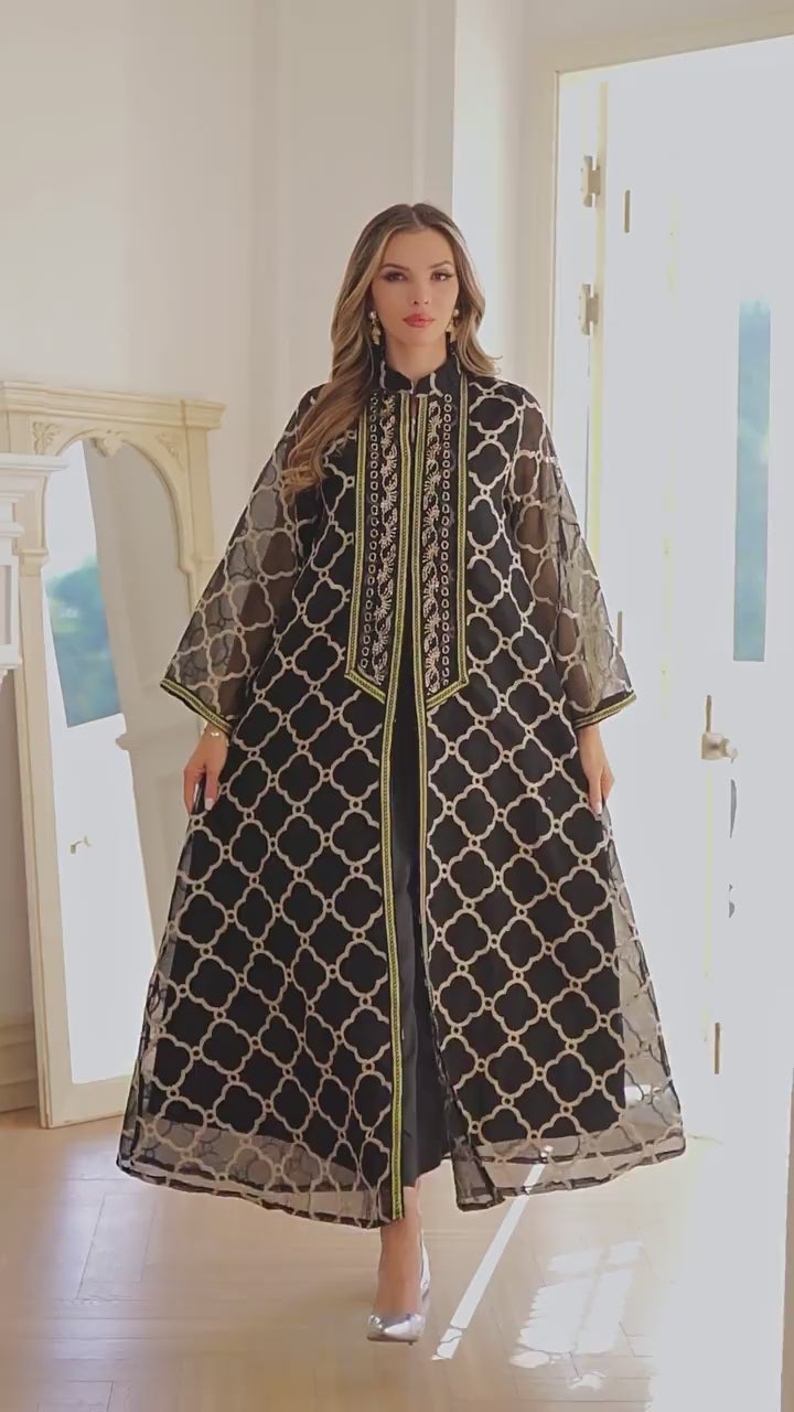 Ms. abaya elegant dress embroidered robe
