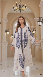 Dubai Turkish abaya with rhinestone embellishment